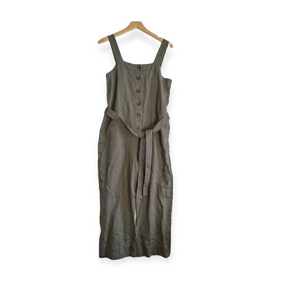 Everlane The Linen Jumpsuit in Pewter Green, Size 4, NWT - Picture 2 of 16